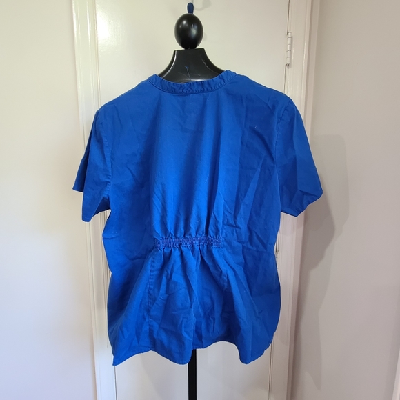 Healing Hands Womens Blue Scrub Top - Picture 3 of 3
